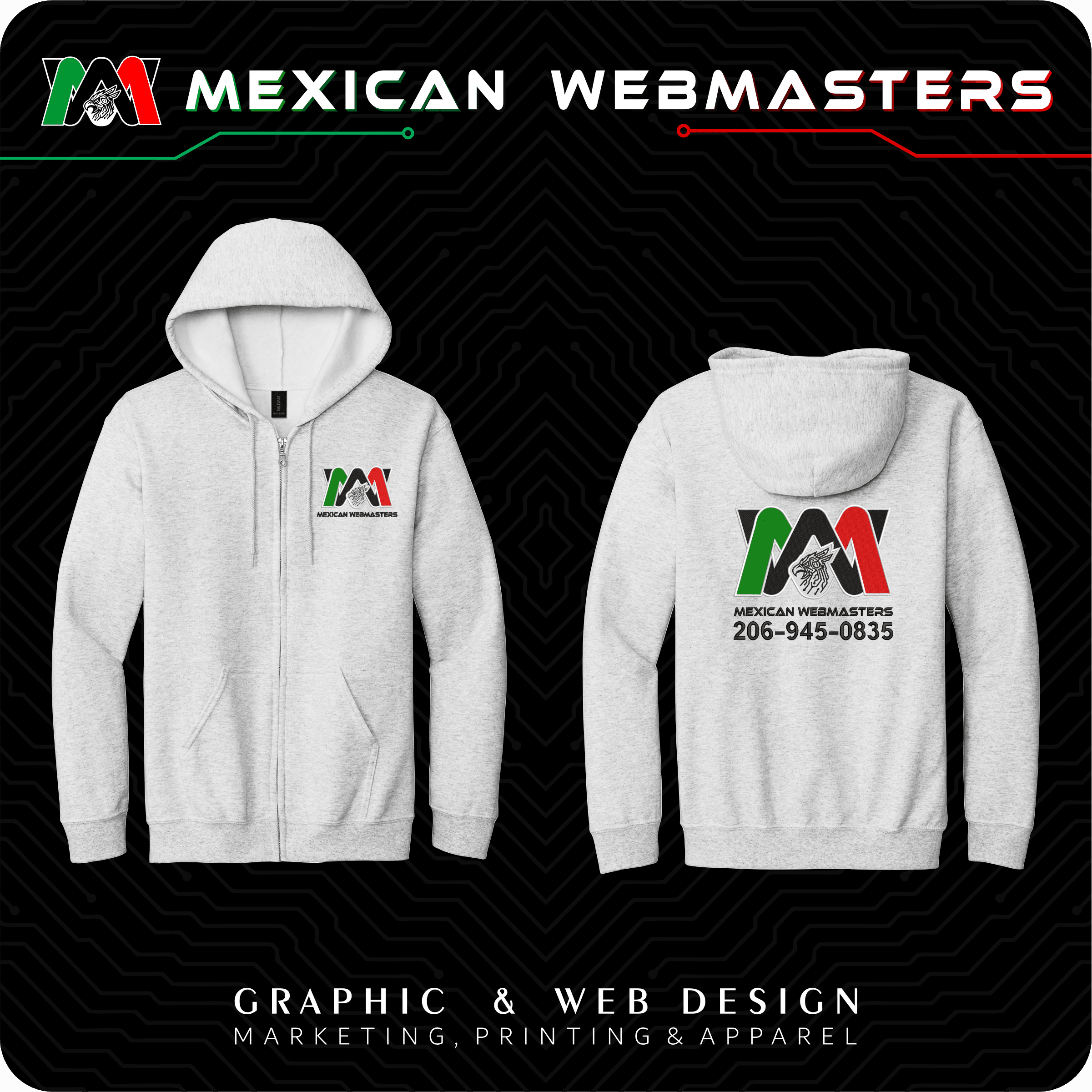 Full-Zip Hoodie Bordada